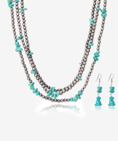Rustic_Couture's_Beaded_Layered_Necklace_Earrings_Set_Turquoise