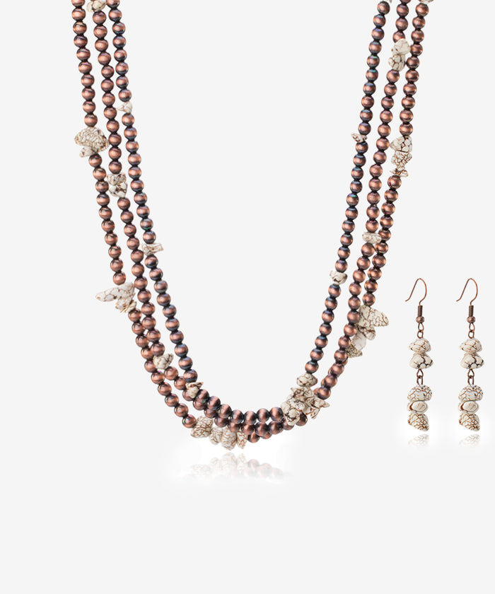 Rustic_Couture's_Beaded_Layered_Necklace_Earrings_Set_White