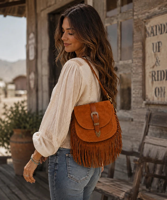 Trinity Ranch Leather Fringe Crossbody Bag