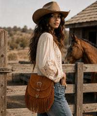 Trinity Ranch Leather Fringe Crossbody Bag