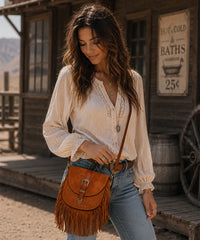 Trinity Ranch Leather Fringe Crossbody Bag