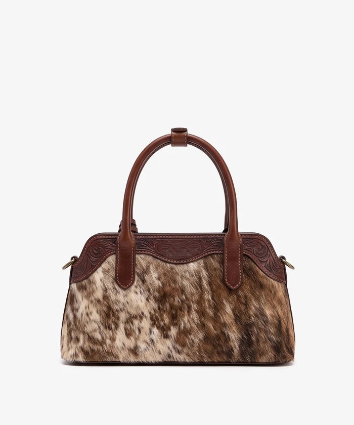 Trinity Ranch Genuine Leather Cowhide Satchel