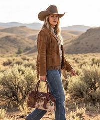 Trinity Ranch Genuine Leather Cowhide Satchel