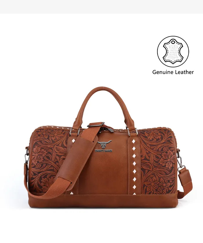 Trinity Ranch Western Leather Weekender Bag