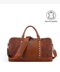 Trinity Ranch Western Leather Weekender Bag