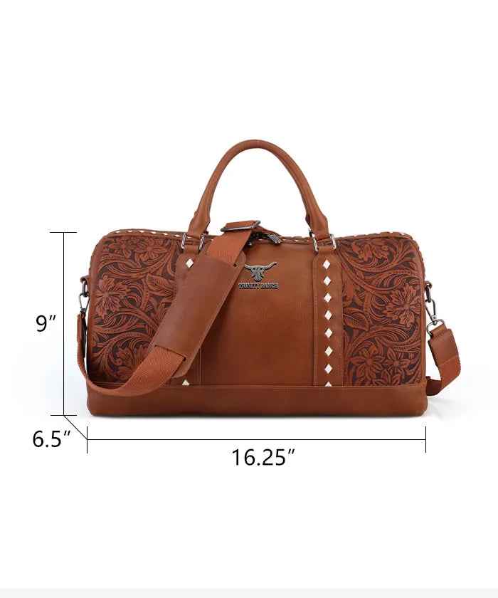 Trinity Ranch Western Leather Weekender Bag