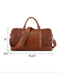 Trinity Ranch Western Leather Weekender Bag