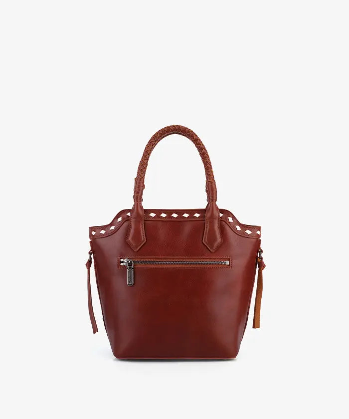 Trinity Ranch Genuine Leather Western Tooled Tote Bag