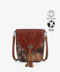 Trinity Ranch Genuine Leather Hair-On Cowhide Crossbody Bag