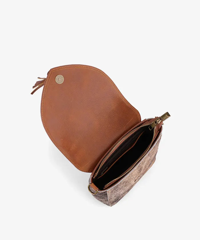 Trinity Ranch Genuine Leather Hair-On Cowhide Crossbody Bag