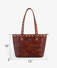Trinity Ranch Western Tooled Concealed Carry Tote Bag