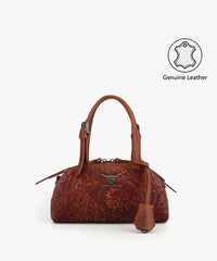 Trinity Ranch Tooled Leather Dome Handbag
