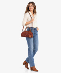 Trinity Ranch Tooled Leather Dome Handbag