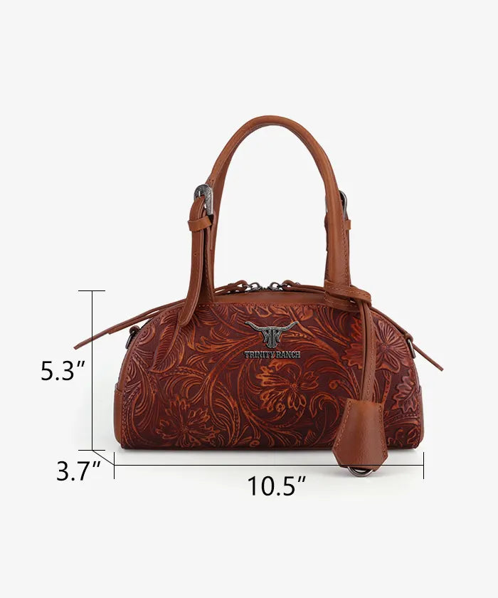 Trinity Ranch Tooled Leather Dome Handbag