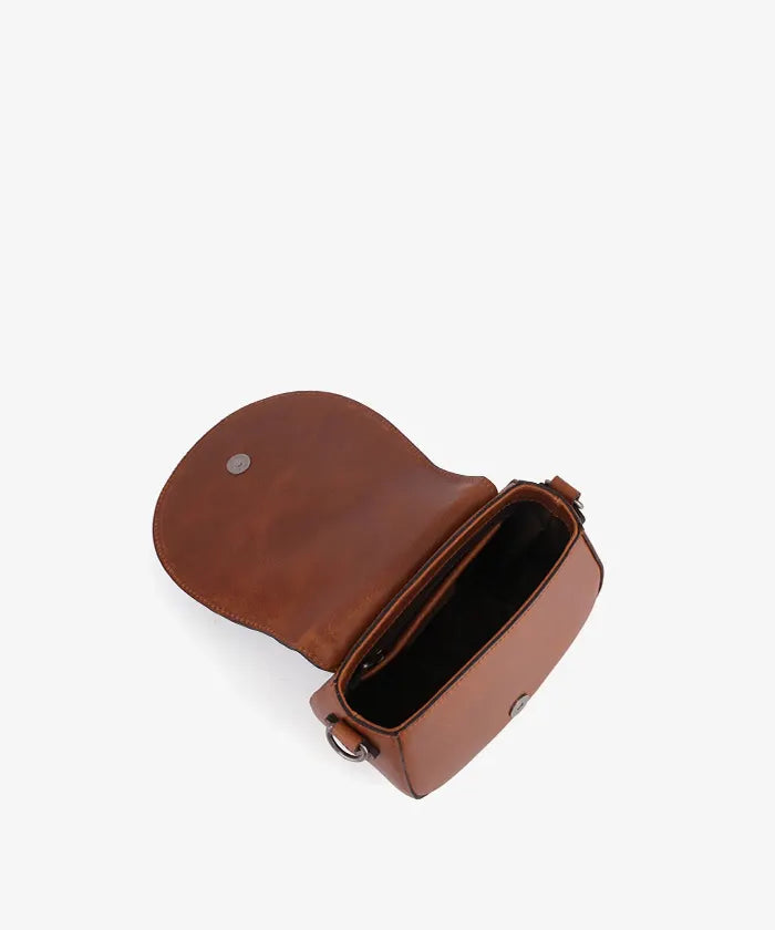 Trinity Ranch Tooled Leather Saddle Crossbody Bag