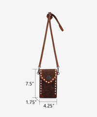 Trinity Ranch Tooled Leather Phone Crossbody Bag