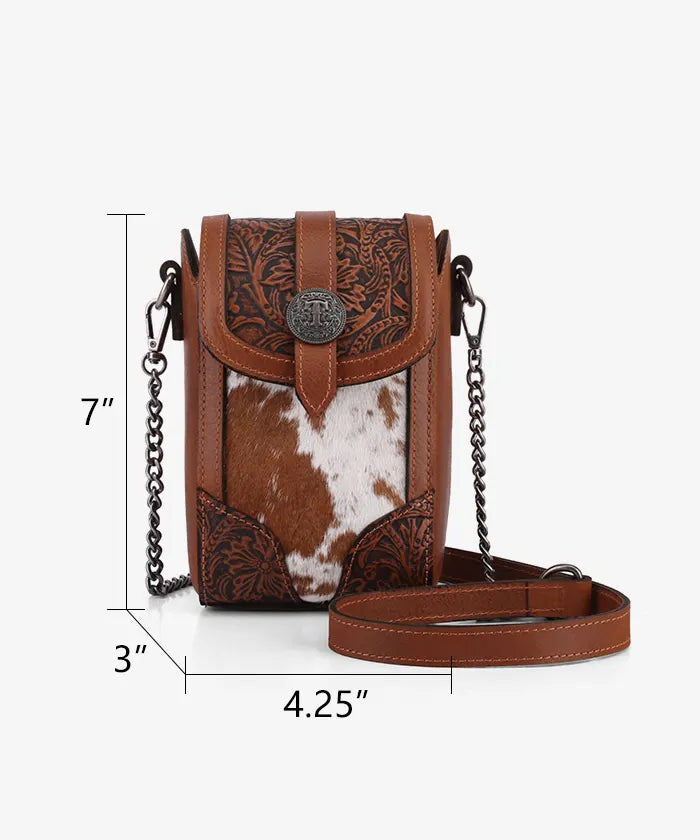 Trinity Ranch Cowhide Phone Crossbody Bag
