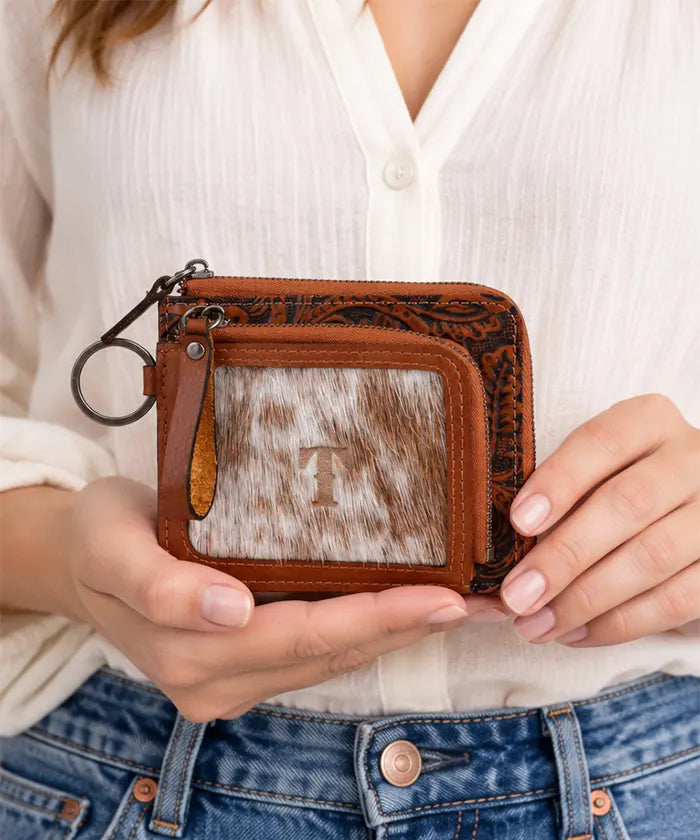 Trinity Ranch Cowhide Zip Wallet