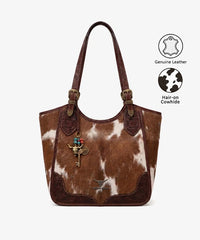 Trinity Ranch Western Charm Cowhide Shoulder Tote