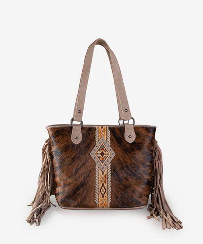 Trinity Ranch Genuine Cowhide Fringe Concealed Carry Purse