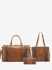 Trinity Ranch Floral Tooled Leather Tassel Concealed Carry Collection - Montana West World