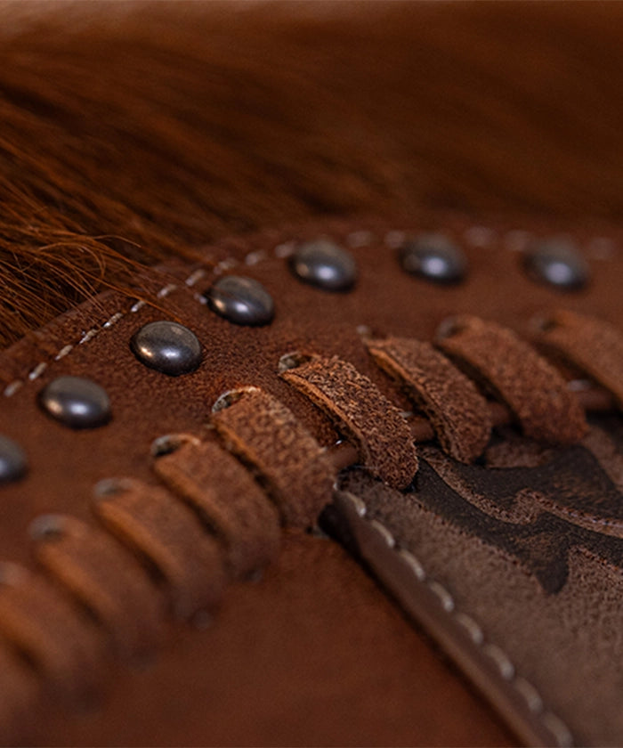 Trinity Ranch Hair-On Cowhide Saddle Shape Wallet