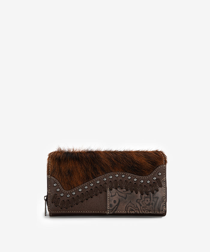 Trinity Ranch Hair-On Cowhide Saddle Shape Wallet