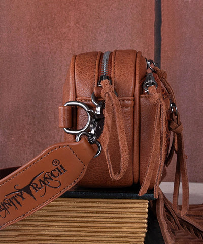 Trinity Ranch Tooled Fringe Crossbody Bag