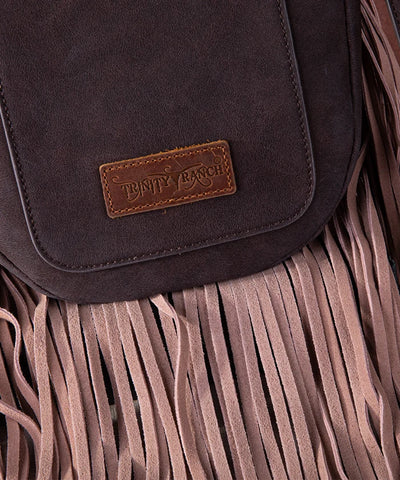 Trinity Ranch Cowhide Leather Fringe Crossbody Bag