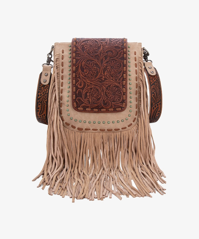 Trinity Ranch Fringe Tooled Crossbody - Montana West World