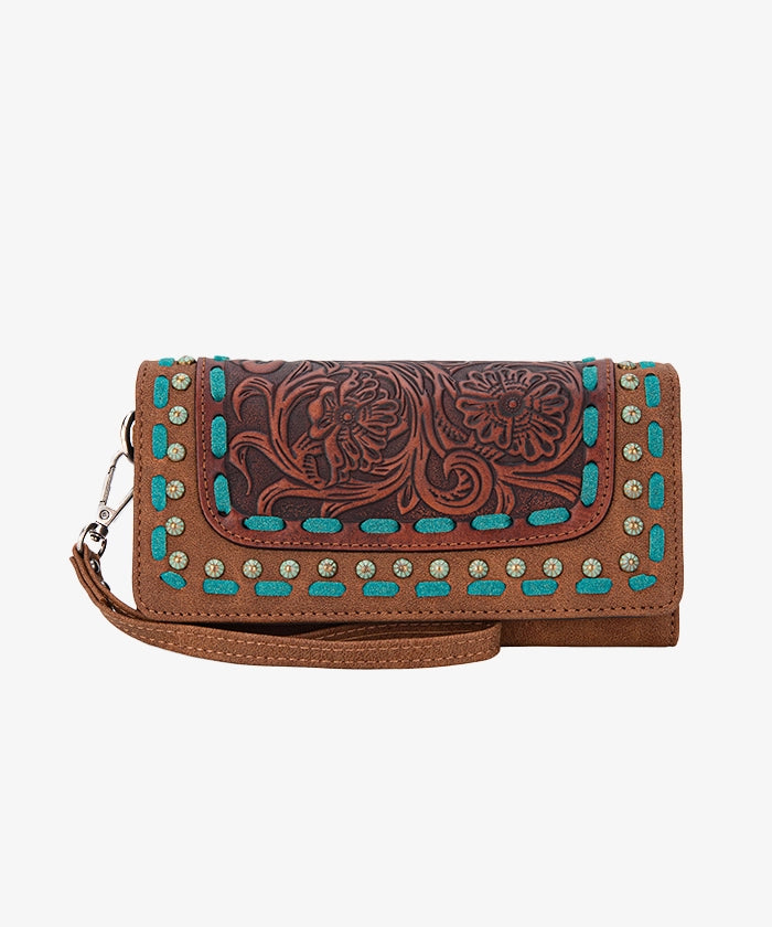Trinity Ranch Floral Tooled  Wristlet - Montana West World
