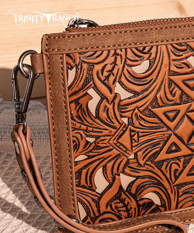 Trinity Ranch Tooled Aztec Crossbody Purse