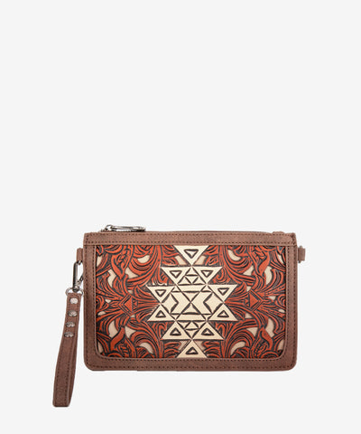 Trinity Ranch Tooled Aztec Crossbody Purse