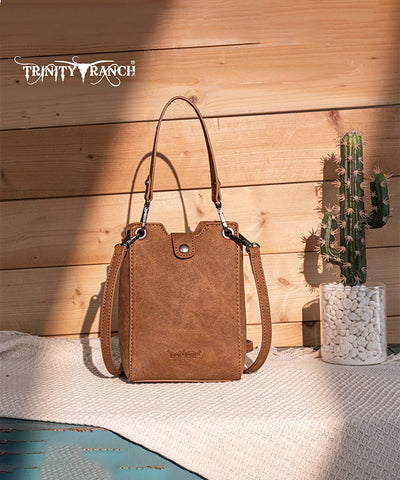 Trinity Ranch Floral Tooled Mini Crossbody