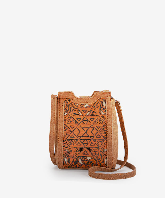 Trinity Ranch Floral Tooled Mini Crossbody