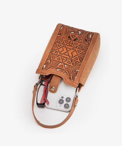 Trinity Ranch Floral Tooled Mini Crossbody