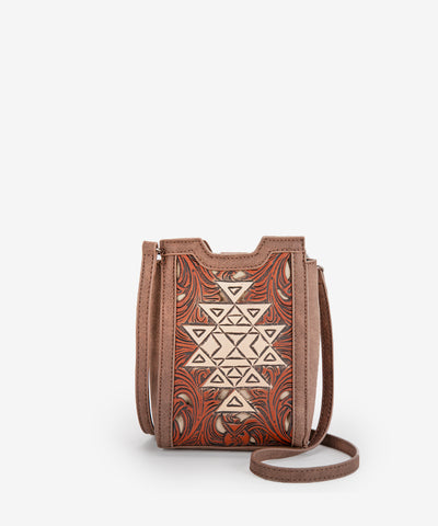 Trinity Ranch Floral Tooled Mini Crossbody