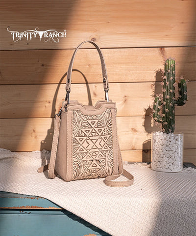 Trinity Ranch Floral Tooled Mini Crossbody