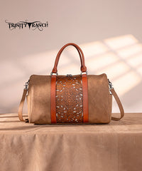 Trinity Ranch Aztec Tooled Weekender Bag