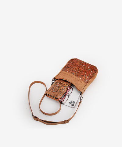 Trinity Ranch Tooled Crossbody Bag Set