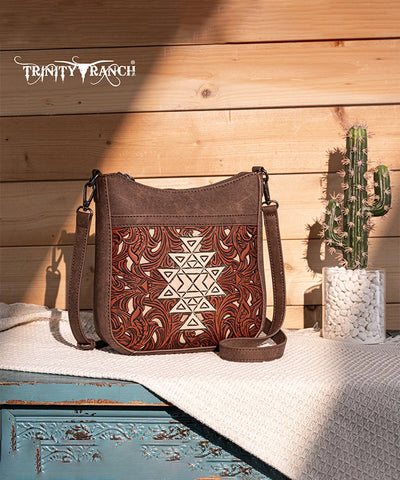 Trinity Ranch Tooled Crossbody Bag Set