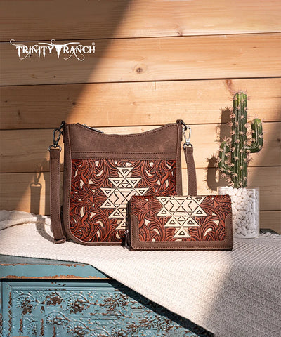 Trinity Ranch Tooled Crossbody Bag Set