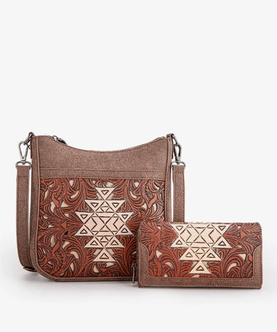 Trinity Ranch Tooled Crossbody Bag Set