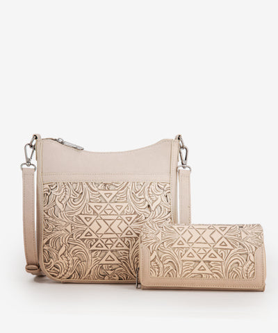 Trinity Ranch Tooled Crossbody Bag Set