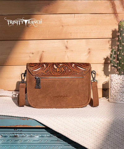 Trinity Ranch Tooled Crossbody Purse Set