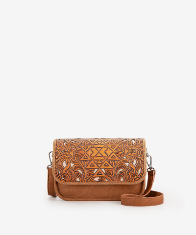 Trinity Ranch Tooled Crossbody Purse Set