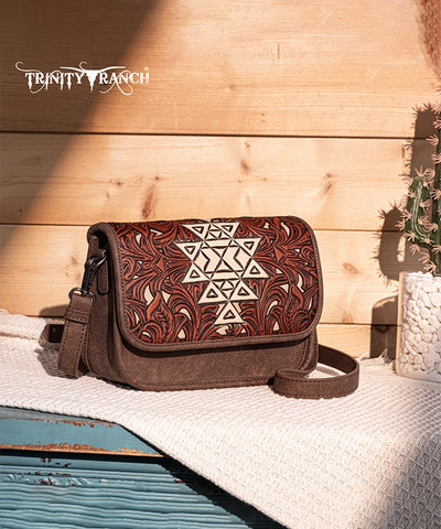 Trinity Ranch Tooled Crossbody Purse Set