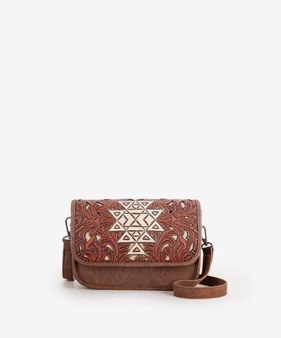 Trinity Ranch Tooled Crossbody Purse Set