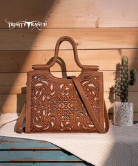 Trinity Ranch Tooled Tote Concealed Carry Bag Set
