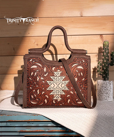 Trinity Ranch Tooled Tote Carry Bag Set